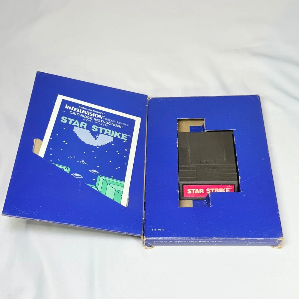 Mattel Intellivision Star Strike Video Game Cartridge Boxed 1981 Model 5161
